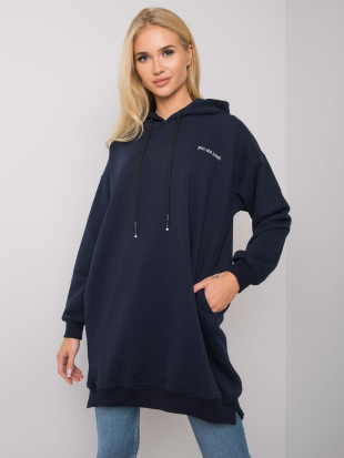 Dunkelblaue Damenkapuzenpullover