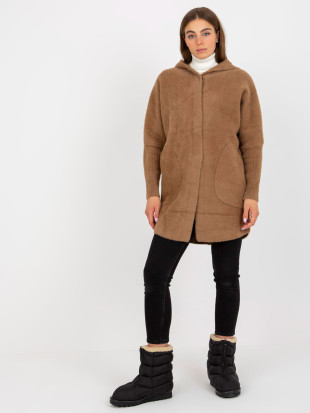 Helle braune Damen-Alpakawolljacke Carolyn