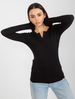 Schwarze Damenbluse aus Viskose für den Alltag