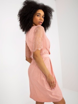 Rosa Spitzen Cocktailkleid für Hochzeiten