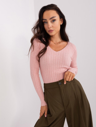 Helle rosa klassische Strickjacke