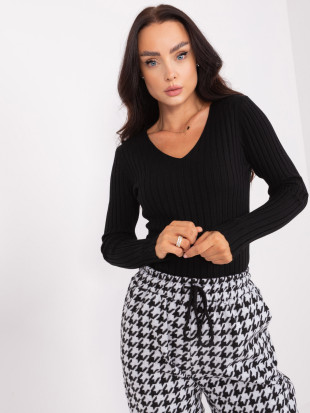 Schwarzer Damen Strickpullover