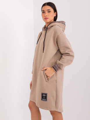 Asymmetrisches beige Sweatkleid