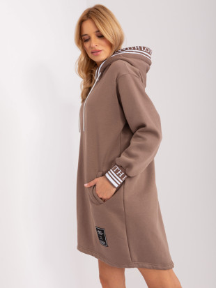 Braunes Damen Sweatkleid mit Futter