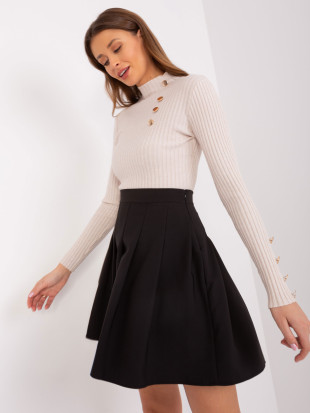 Eleganter schwarzer ausgestellter Rock