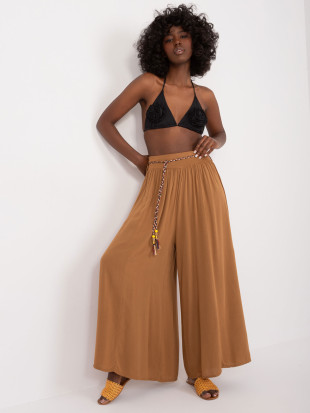 Elegante Palazzo-Hosen in Camel-Farbe