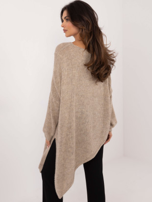 Beiger Pullover mit langen Ärmeln
