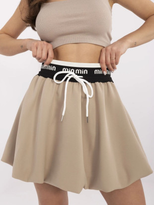 Beige Minirock mit Futter