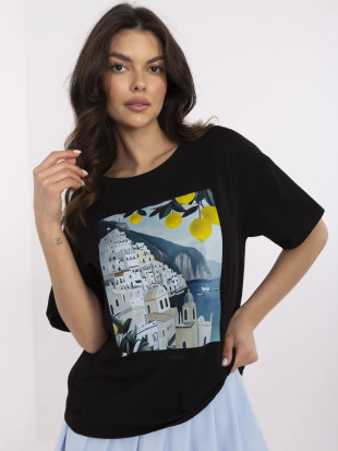 Stylisches schwarzes T-Shirt mit Druck