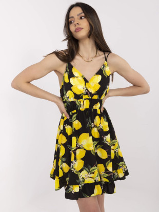 Ausgestellte Sommerkleid in Schwarz-Gelb