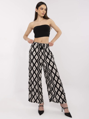 Elegante schwarze Hose mit geometrischem Muster