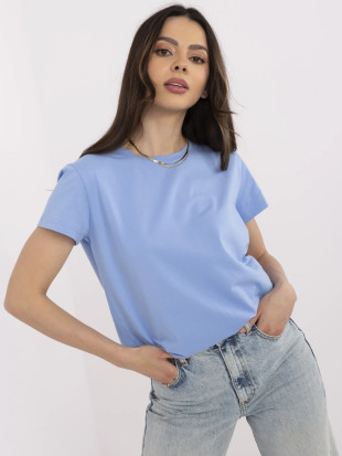 Blaues T-Shirt mit kurzen Ärmeln