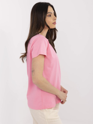 Rosa T-Shirt mit kurzen Ärmeln