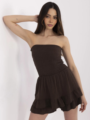 Brauner Jumpsuit mit kurzem Schnitt