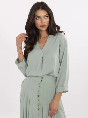 Bequeme Bluse in Pistazienfarbe