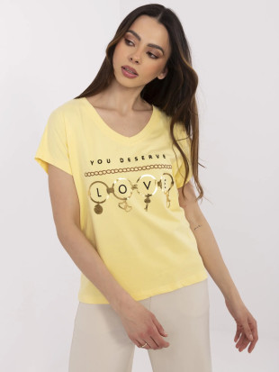 Gelbes T-Shirt mit kurzen Ärmeln