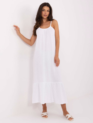 Weiße ausgestellte Kleid mit Bindung