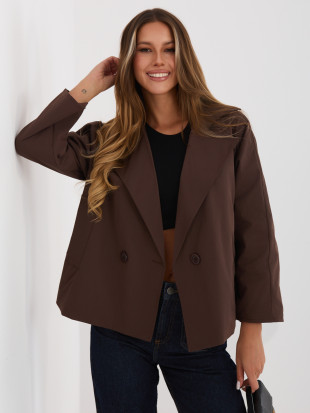 Kurzer Übergangsmantel mit Futter, braun
