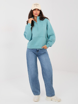 Damen-Balloon-Fit-Jeans mit hohem Bund, dunkelblau