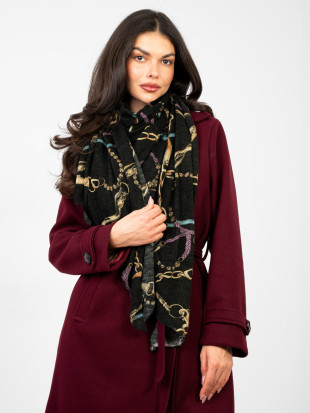 Schwarzes Tuch mit Print