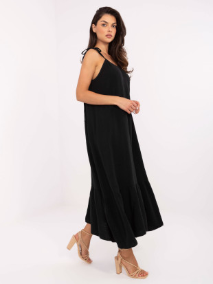 Sommerliches ausgestelltes Kleid in Schwarz