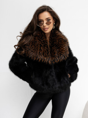Elegante kurze Wolljacke mit Futter, schwarz