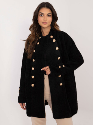 Eleganter schwarzer Mantel aus Alpaka