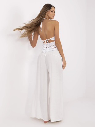 Elegante Palazzo-Hosen in Ecru