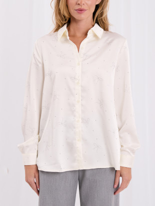 Elegantes Ecru-Hemd mit Applikation