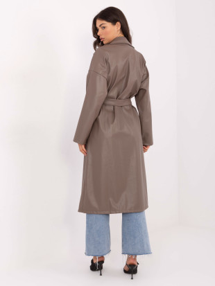 Beiger Übergangsmantel mit Gürtel