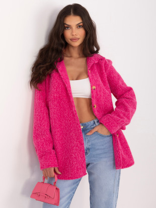 Modische fuchsiafarbene Übergangsjacke mit Kragen