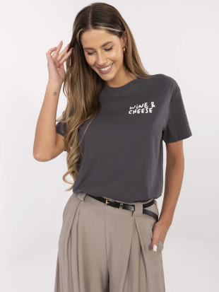 Stylisches graues T-Shirt mit kurzen Ärmeln