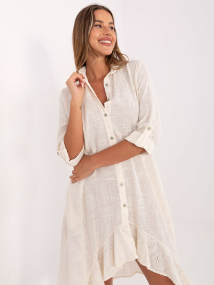 Asymmetrisches Sommerkleid in hellem Beige
