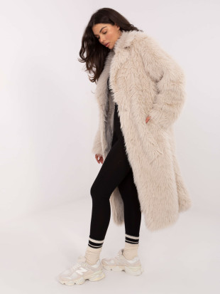 Eleganter Damenmantel in Beige mit Futter