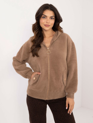 Beige Winterjacke mit Kapuze