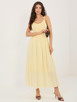 Maxi-Sommerkleid in Hellgelb mit Futter