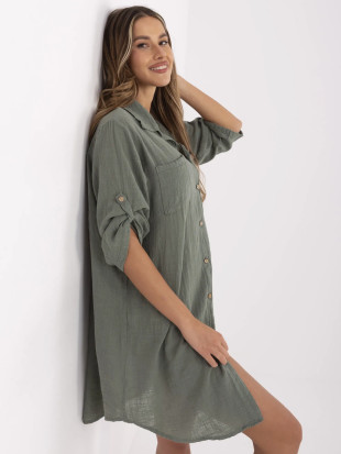 Oversize Kleid mit 3/4 Ärmeln in Beige
