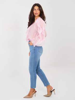 Damen-Skinny-Jeans mit hohem Bund, blau