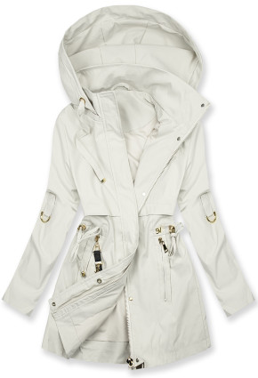 Damen-Parka mit Golddetails Weiß