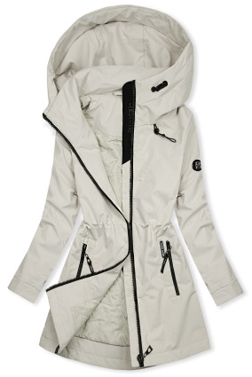 Damen Übergangsparka mit Kapuze – Ecru