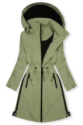 Übergangsparka für Damen mit abnehmbarer Kapuze Olivgrün