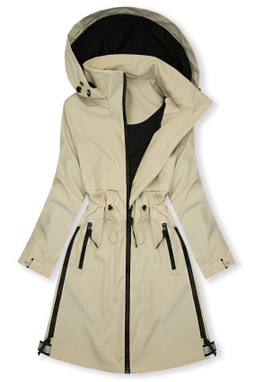 Übergangsparka für Damen mit abnehmbarer Kapuze Beige