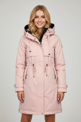 Übergangsmantel im verlängerten Schnitt Rosa