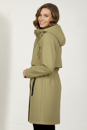 Trenchcoat mit kariertem Futter, dark beige