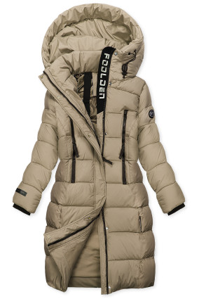 Damen Winterjacke mit Kapuze, Beige