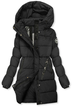 Damen-Winterjacke mit Kapuze, Schwarz