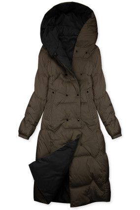 Doppelseitiger Wintermantel Braun/Schwarz